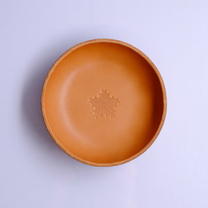 盆皿 (Handmade Leather bowl) キャメル・型押し